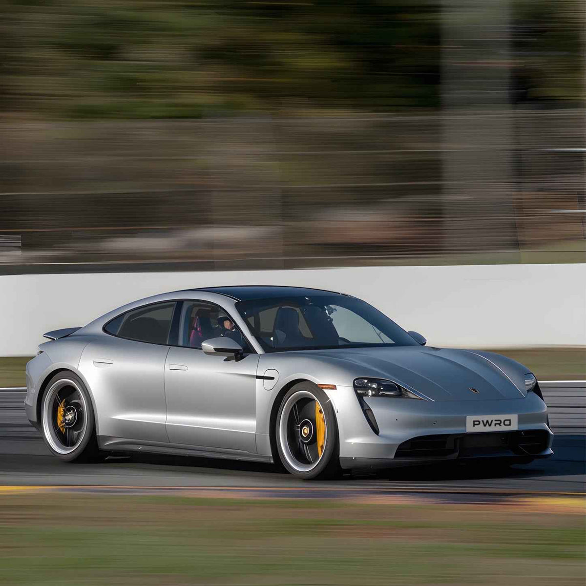 PWRD Porsche Taycan with Stance Pack, Lowering Links, Wheel Spacers