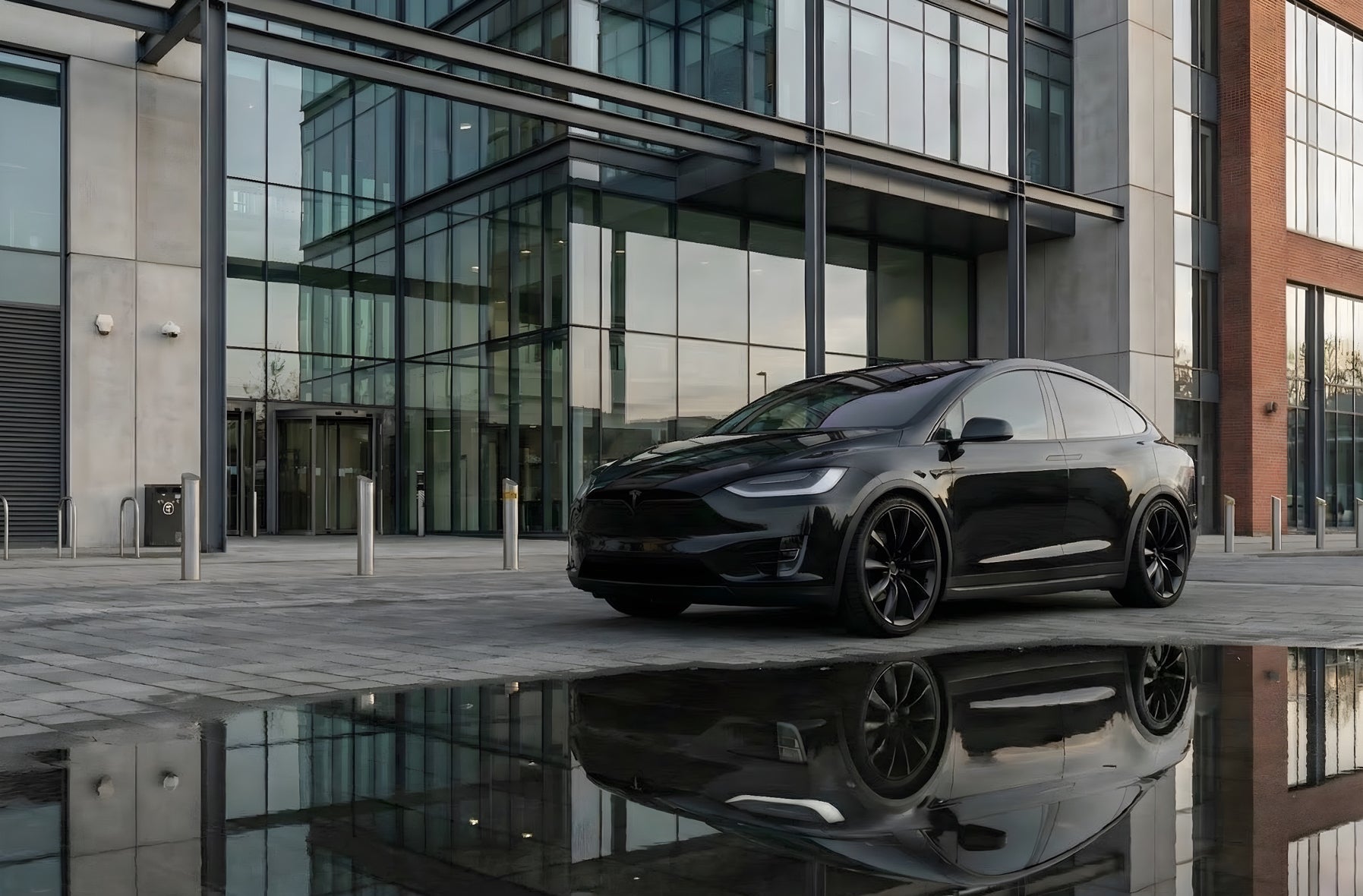 Lowered Tesla Model X Stance Pack. Wheel Spacers & Lowering Links