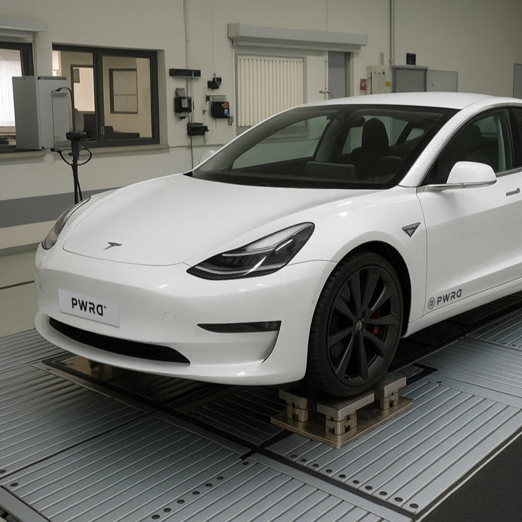 Tesla Model 3 on PWRD Suspension Test Rig