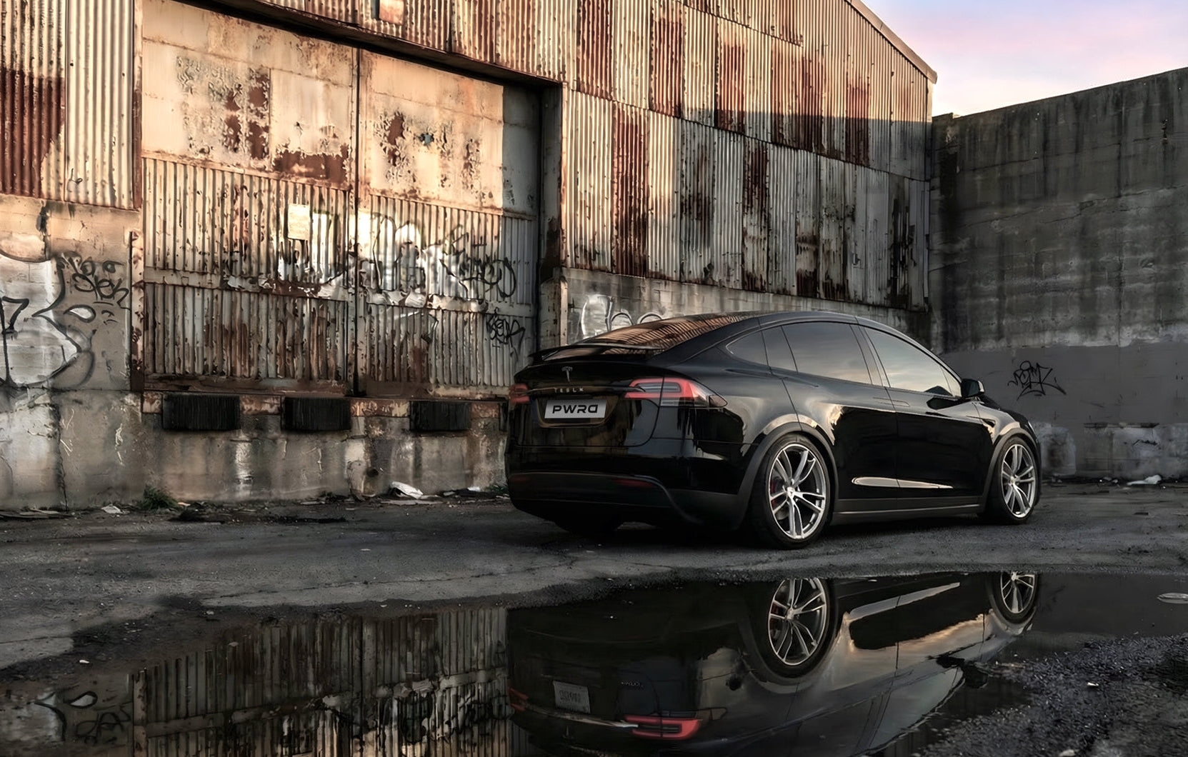 Lowered Tesla Model X Stance Pack. Wheel Spacers & Lowering Links