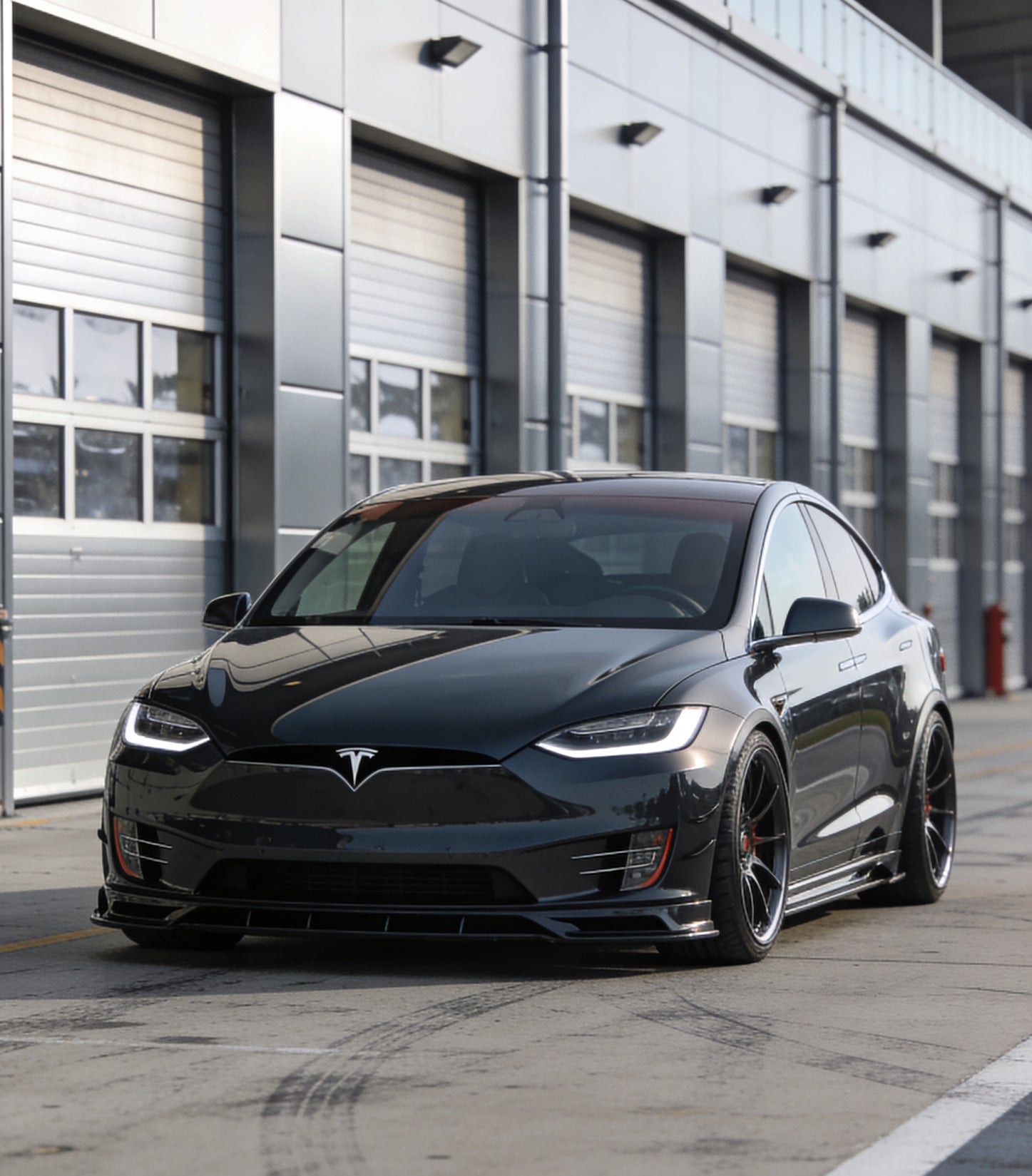 Lowered Tesla Model X Stance Pack. Wheel Spacers & Lowering Links